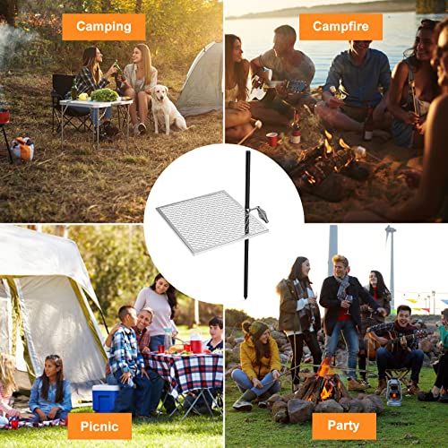 Only Fire Swivel Campfire Grill Adjustable Open Fire Grill Grate, Mesh Cooking Grate For Fire Pit Grilling, Outdoor Camping, Hiking #TOP6