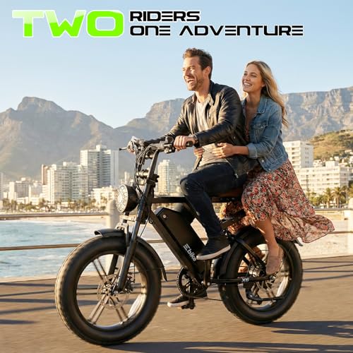 Image of Electric Bike for Adults, Peak 1500W Motor Retro E Bike, Range 65 /120Miles, 48V 15Ah Removable Battery, 20 inchx4 inch Fat Tires, Full Suspension, APP Control, Off-Road Ebike for City Commuting