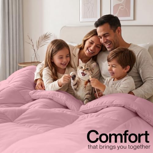 Image of Utopia Bedding Duvet Insert, Comforter King Size 90 x 102 Inches, Pink
