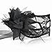 Venetian Lace Mask with Flower for Masquerades, Costume Balls, Prom, Mardi Gras (Black)