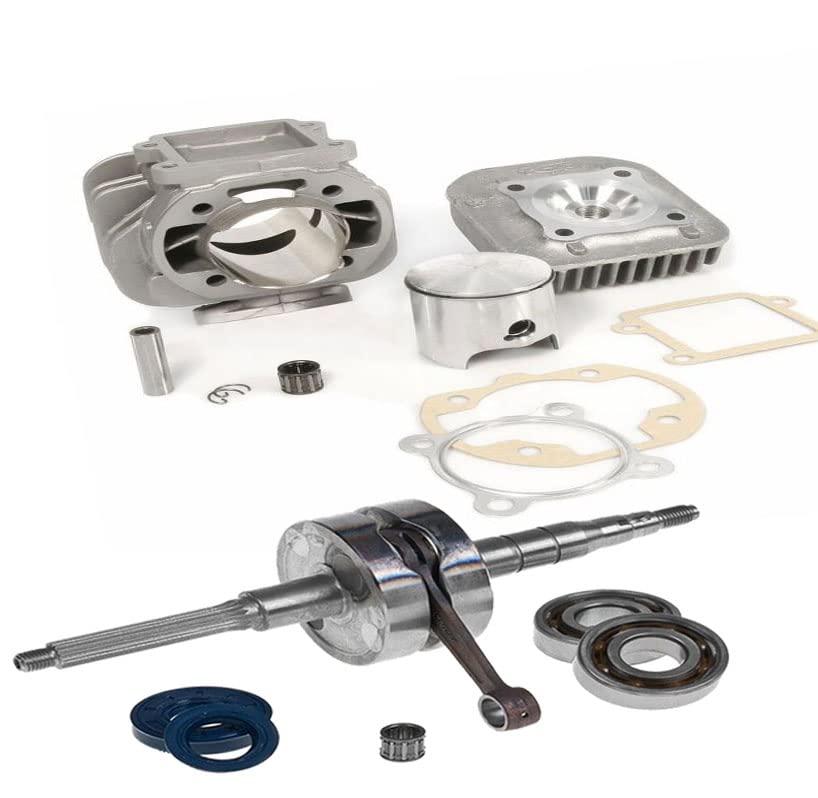 CUSCINETTI E PARAOLI INCLUSI MAXI KIT TOP CILINDRO TPR 47,6 70CC + ALBERO MOTORE TOP TPR MBK BOOSTER 50 2T
