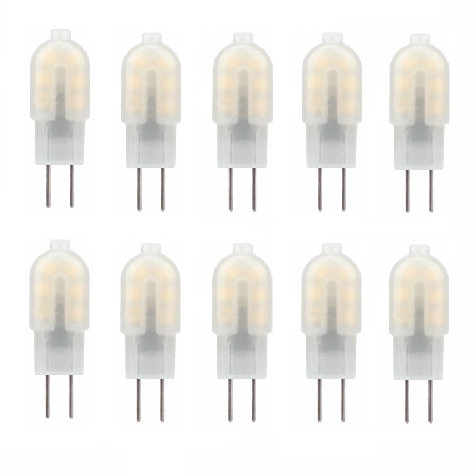 PRIOKNIKO G4 Light Bulb AC 220V LED Spotlight Chandelier Lighting Replace 20w Halogen Lamp(10 of Pack),Milky,Cool White (6000K-6500K)