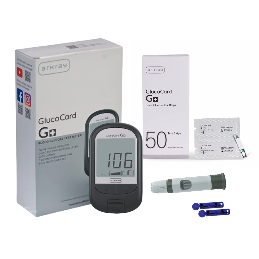 ARKRAY Glucocard G+ Advance glucometer machine | FREE 50 Individually Packed Test Strips + 25 Trustlet Lancets + 1 Lancing device | Designed with Japanese Technology (B0C2T8PQ9Z) Amazon Price History, Amazon Price Tracker