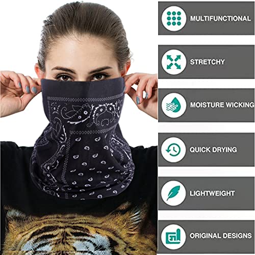 Image of Face Mask Multi Bandana Neck Gaiter Seamless Magic Headband Outdoor Face Scarf for Dust Wind and UV Resistance