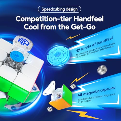 Image of GAN 356 i Carry E, Smart Speed Cube 3x3 Magnetic Connected Electronic Bluetooth Speedcube for Kids Adults Timer Tracking Movement Steps with App Online Competition, Battery Replaceable Frosted Version