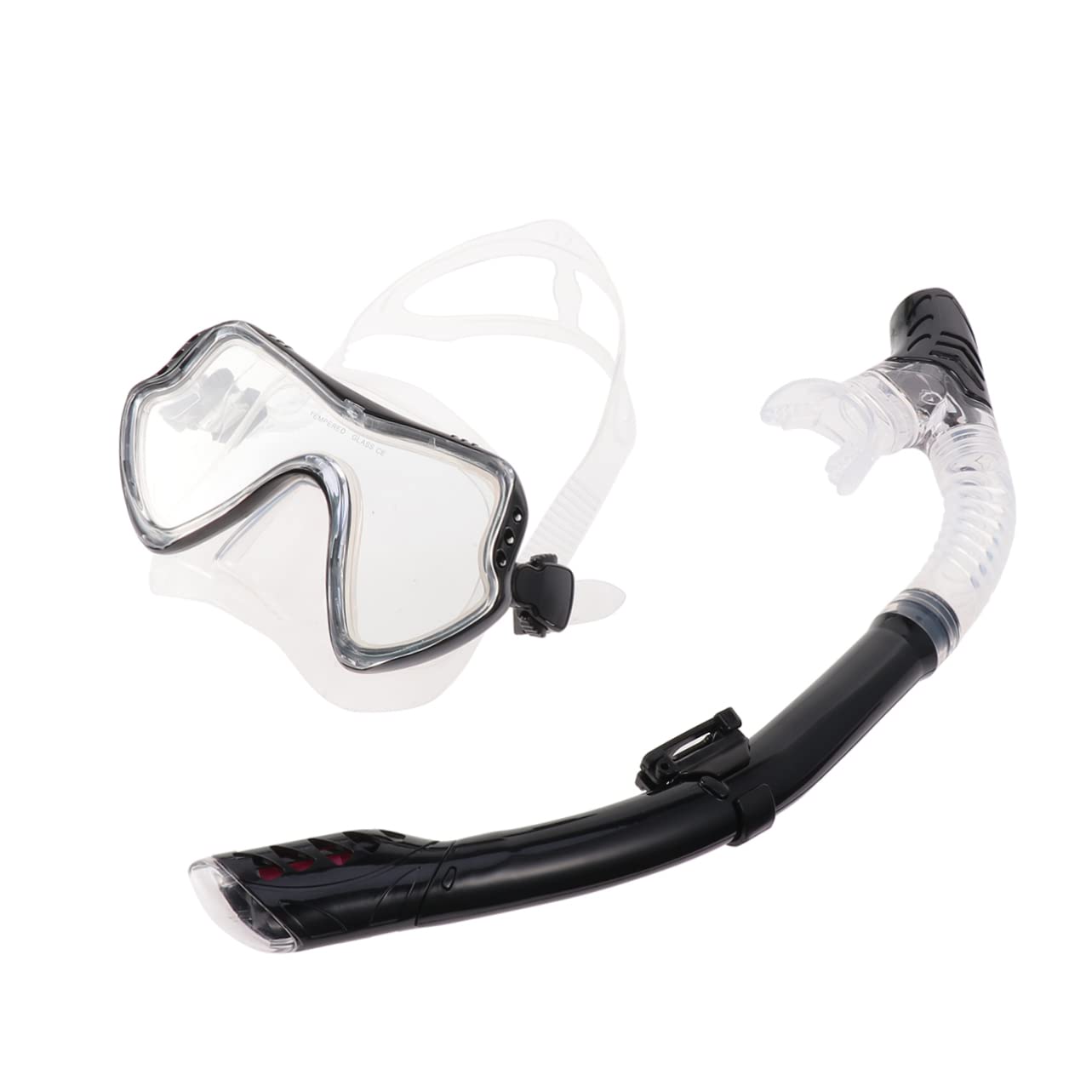 Set de Máscara de Snorkel de Silicona Negra para Hombres y Mujeres