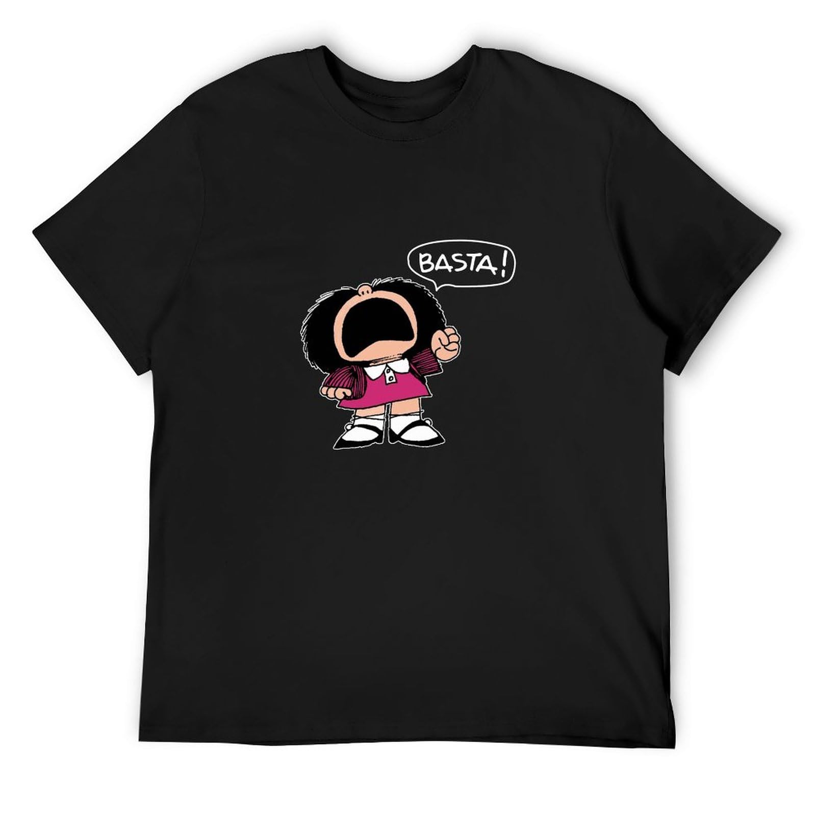 Bear Coming Men's Black Kuler Best Mafalda Vintage T Shirt Short Sleeve Funny Top 3XL