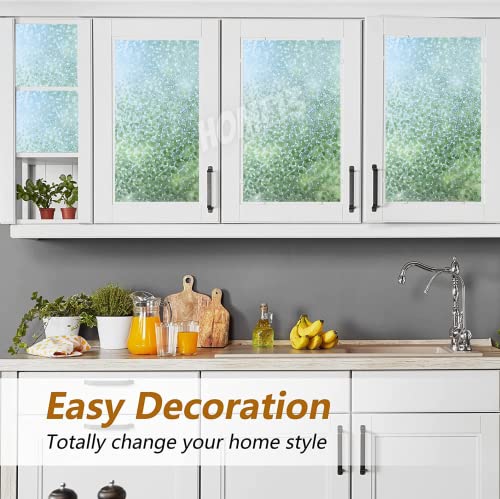 Image of HOME13 Window Privacy Film Stained Glass Window Clings Frosted Glass Window Film Self Adhesive Decorative Sun Blocking Frosted Window Tint Film for Home, Office (12x50 Inch, Stone Crystal Frosted)
