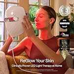 Ulike ReGlow LED Light Therapy Mask, Red Light Therapy for Face, 4 Modes with Red, Blue, Yellow & Infrared Lights for Reduce Acne & Anti-Aging, Eye-Protection, 272 Beads, Remote Control,White - Image 2