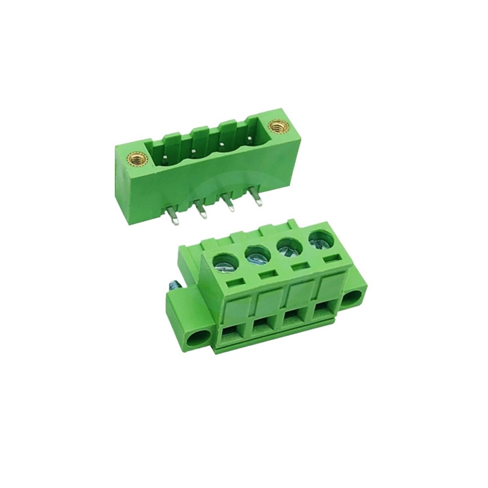 20 Sets 5,08 mm Steckklemmenblock rechtwinklig/gerade Stift mit Ohrenschrauben Flanschbefestigung KF 2EDGKM+2EDGVM/RM 15EDGKM(Right Angle,20 SETS_15P)