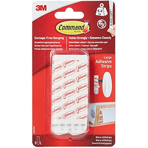 Command 17023P-ES Mounting Refill Strips - Large, Pack of 1 (8 Strips) - white Cover