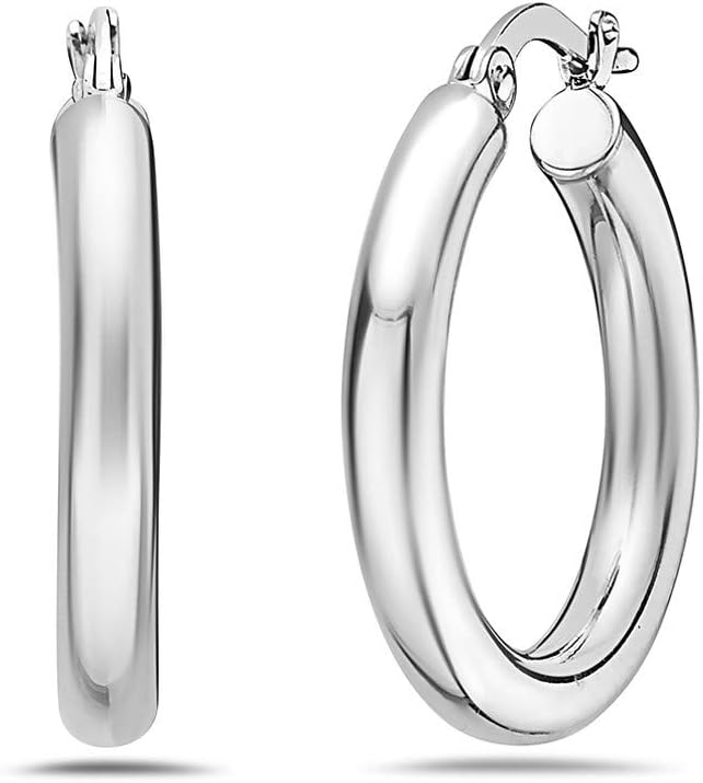 ITALY Jewelry 14K Gold Earrings - 15MM Fancy Hoop Earrings