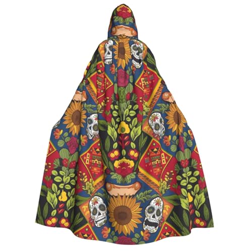 Nianyuer Capa con capucha de Halloween para adultos, estilo mexicano, accesorio de disfraz de fiesta para cosplay y eventos