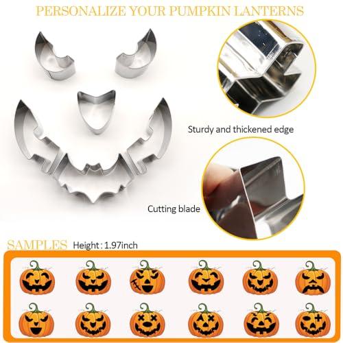 Halloween Pumpkin Carving Kit, Pumpkin Carving Tools for Kids, Easy & Safe, DIY Stainless Steel Pumpkin Carving Set for Halloween Decoration Jack-O-Lanterns, Gift for Halloween(24 PCS) - Image 3