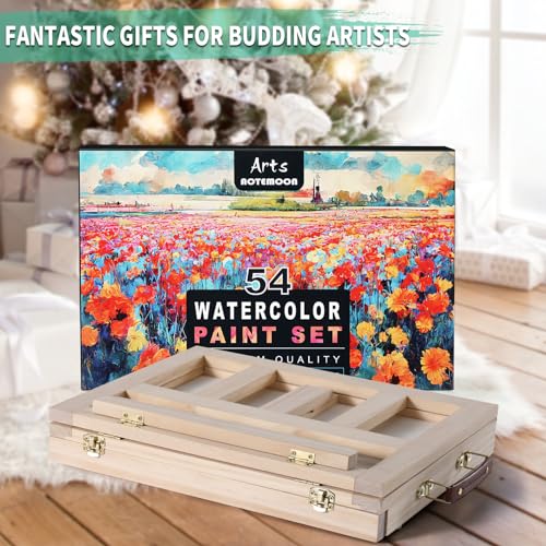 54-Pieces-Watercolor-Paint-Set-with-Tabletop-Easel-Stand-Complete-Starter-Painting-Art-Supplies-with-Watercolor-Paints-Canvases-Sketch-Pads-Brushes-and-Palette-for-Adults-Teens-Kids-Beginners