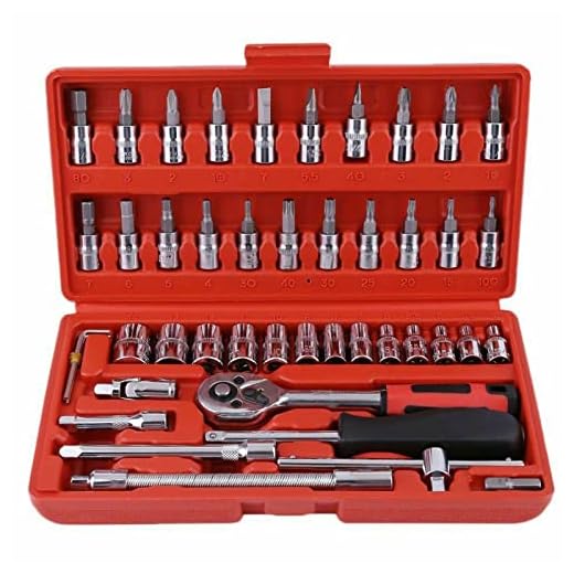Juego de 46 llaves de vaso de 1/4 pulgada, juego de carraca, 4-14 mm, llaves de vaso Cr-V, puntas de destornillador, extensiones para reparaciones en el hogar, coche y bicicleta