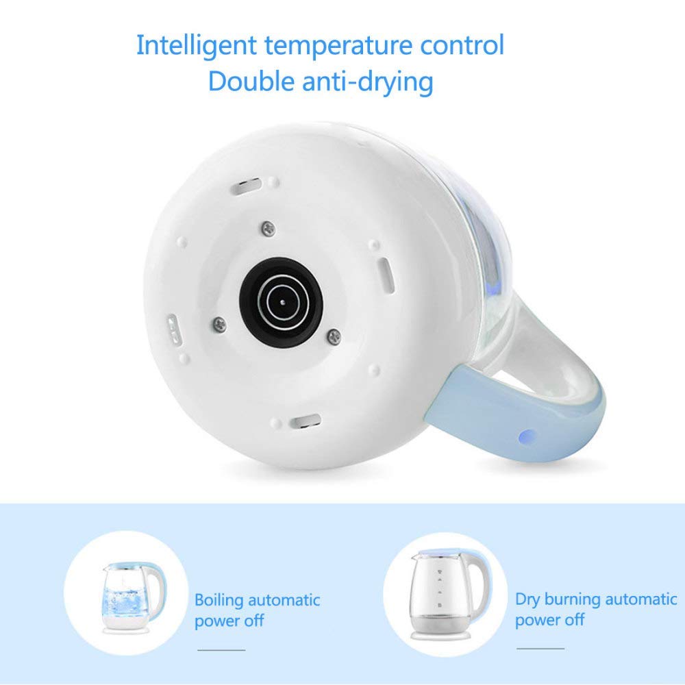 Bollitore in Vetro Ecologico, Acqua Senza Fili da 1,8 Litribollitore con Led Illuminato, Bollitore per Acqua per Tè a Ebollizione Rapida, Spegnimento Automatico e Protezione da Ebollizione a Se