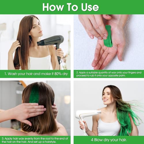 Cera de Color Temporal para Cabello Kit Green miniatura 4