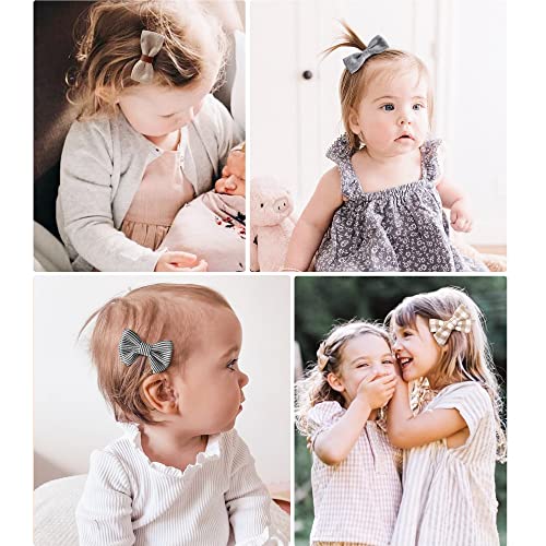 Jesries 133-2208-BOWCLIP-21 Pack Baby Girls Hair Clips Bows Fully Lined Non Slip Barrettes thumb #4