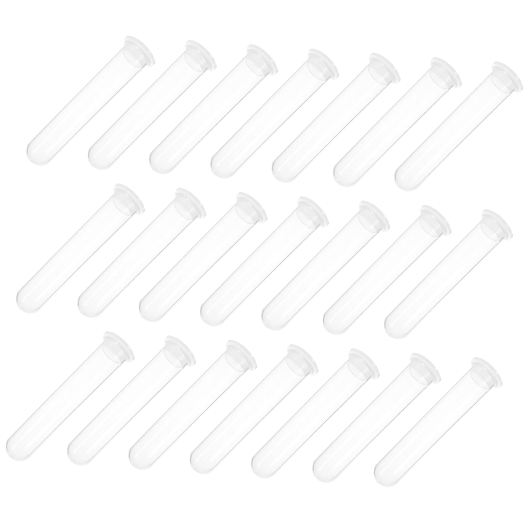 HOMOCONO 100 Pcs 20ml Lab Centrifuge Tubes Caps Bottomed Centrifuge Tubes for Laboratory Experiments