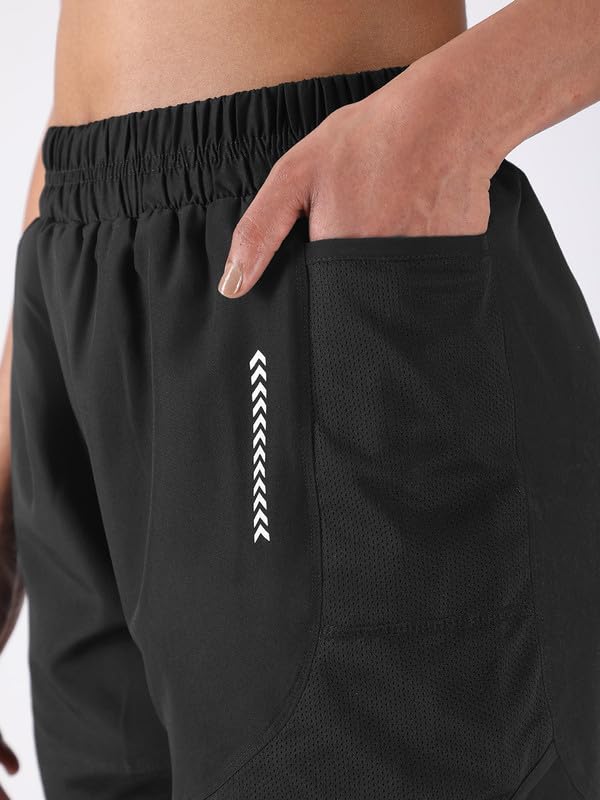 Image of CHKOKKO Gym Shorts for Women Workout Quick Dry fit Double Layered Inner Compression with Pockets Lightweight Running Yoga Sports & Training