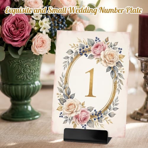 Image of 30 Pcs Table Number Holders Black Glossy Finish | Metal Place Card Stands for Weddings Parties, Display Price Tags Food Signs, Restaurants Events, 1.6 inchx0.5 inchx0.6 inch
