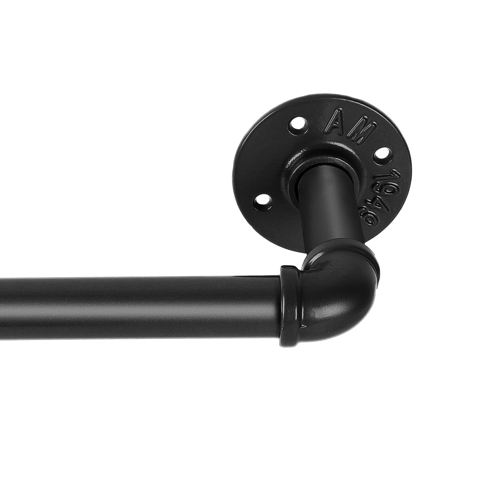 1-Inch Black Curtain Rod - Suitable for 72 to 144 Inch Windows - Industrial Duct Rod - Indoor/Outdoor - Ceiling or Wall Mounted