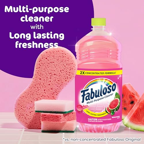 Image of Fabuloso Multi-Purpose Cleaner and Floor Cleaner, 2X Concentrated Formula, Long-Lasting Freshness, Watermelon Scent, 56 fluid ounces