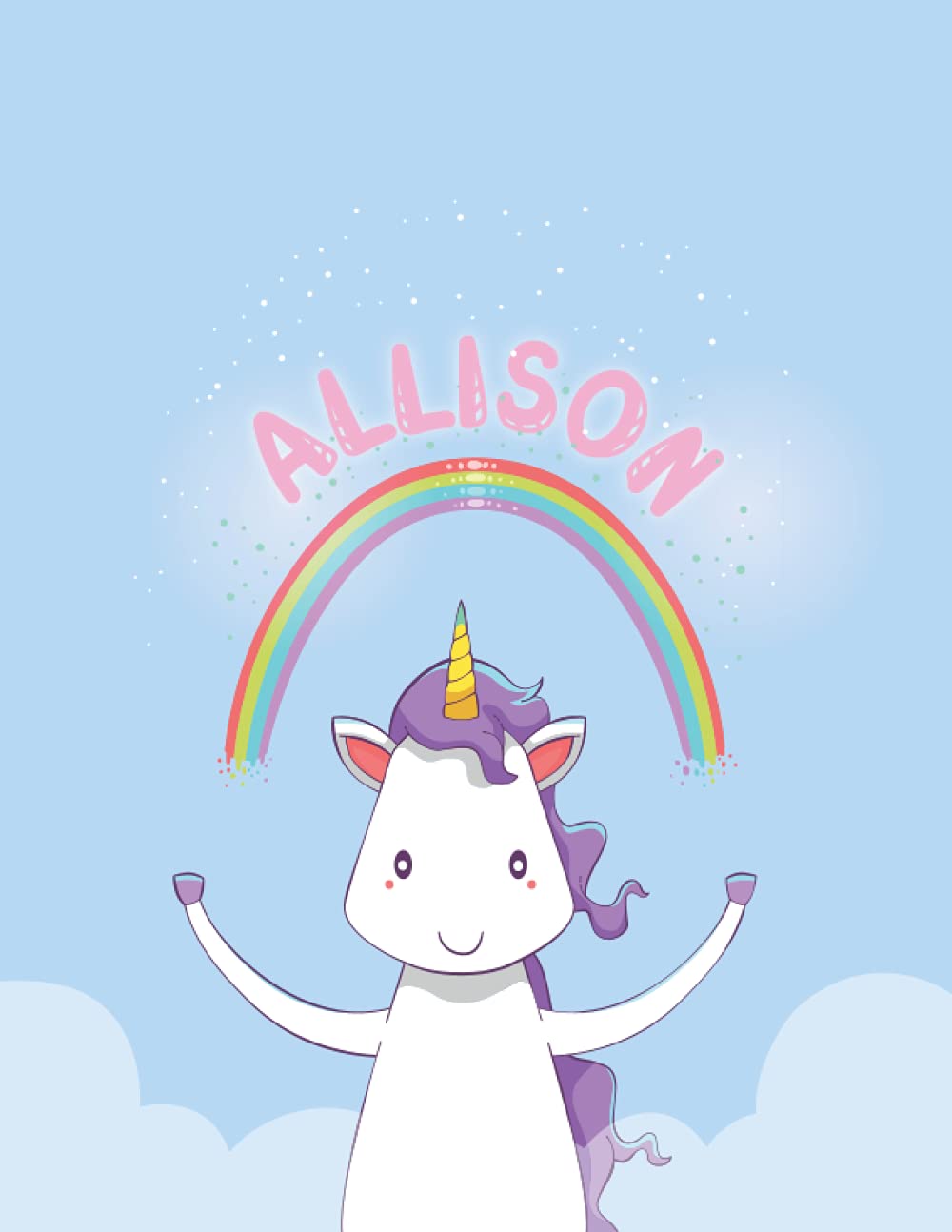 Allison: Unicorn Notebook Personal Name Wide Lined Rule Paper | Notebook The Notebook For Writing Journal or Diary Women & Girls Gift for Birthday, For Student | 162 Pages Size 8.5x11inch
