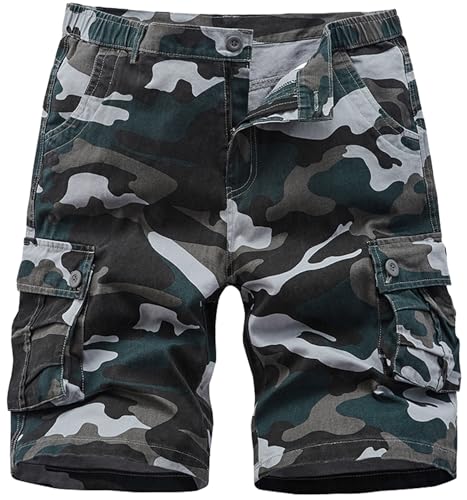VtuAOL Cargo Shorts for Men Casual Travel Shorts Fishing Camping Cotton Shorts Multi Pockets