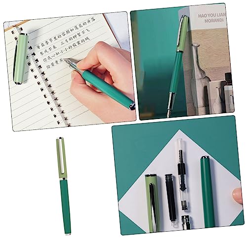 Pluma de caligrafía EF verde: pack de 2 piezas de material escolar para caligrafía limpia 6