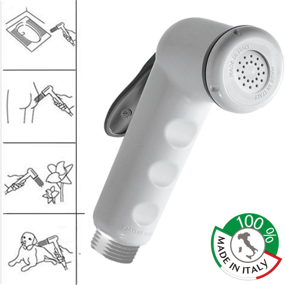 Schläfer 8117 | Doccetta per Bidet Universale, Doccino per Bidet Shut off in Abs, Doccino per Wc a Mano Bianco, Doccetta Igienica per Idroscopino