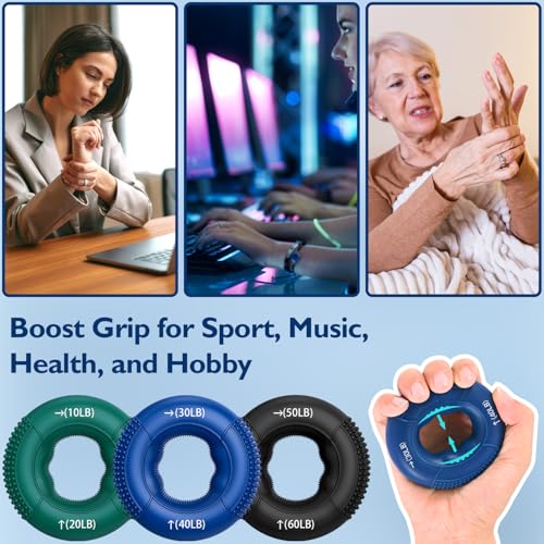 FitBeast Hand Grip Strengthener, Finger Exerciser, Forearm Strengthener Kit - 9 Pack, Targeted Hand & Forearm Strength, Relief & Recovery Kit - Image 6
