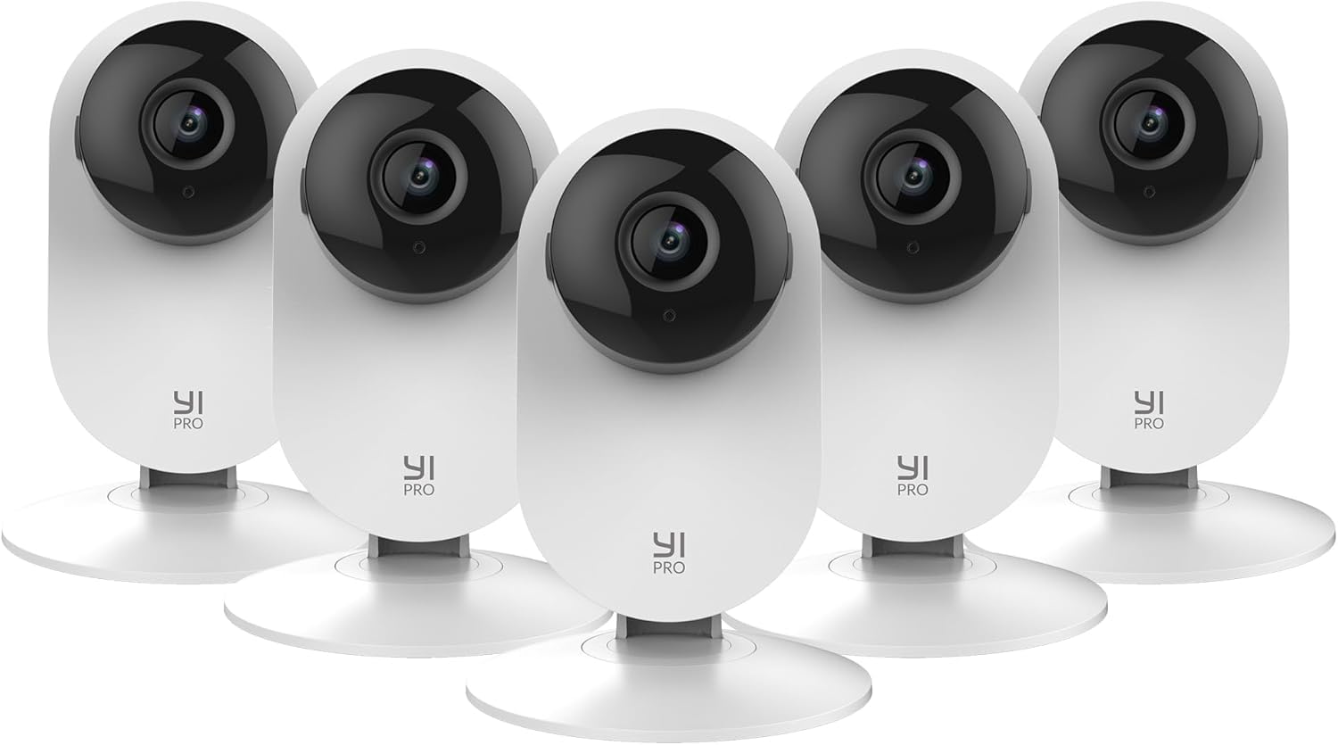 YIPro 2K Home Security Camera 5PC, 2.4Ghz Indoor Camera with Person, Vehicle, Animal Smart Detection, Phone Appg, Compatible with Alexa and Google Assistant