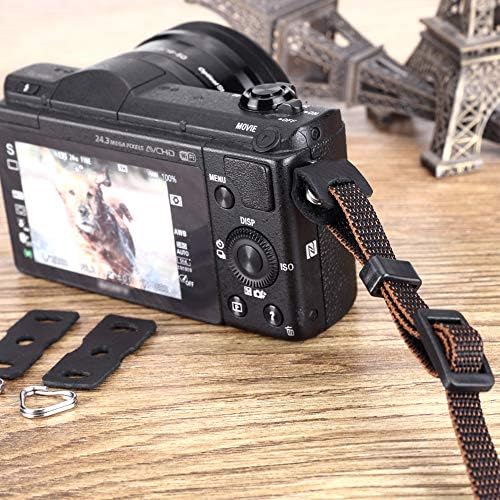 VKO Leather Protector Cover Pad Lug Ring Camera Strap Triangle Split Ring Hook Compatible with Canon Nikon Sony DSLR SLR Rangefinder Mirrorless Camera W/Round Eyelet