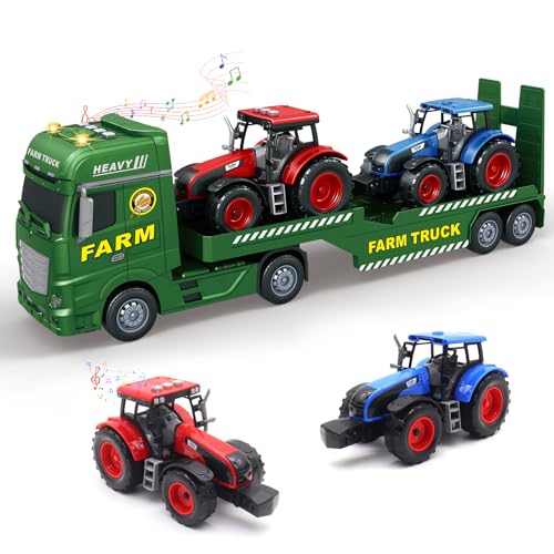 Joysweetoy 25’’ Large Flatbed Semi Truck Toy for Kids -
