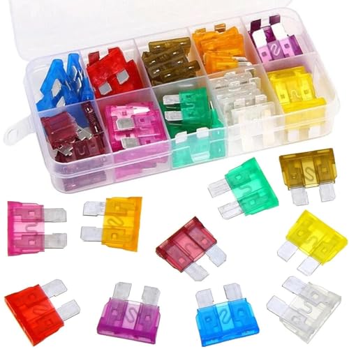 50-Piece Fuse Kit for Automotive Electrical Protection - Multi-Amperage Assortment for Cars Trucks RVs & Boats