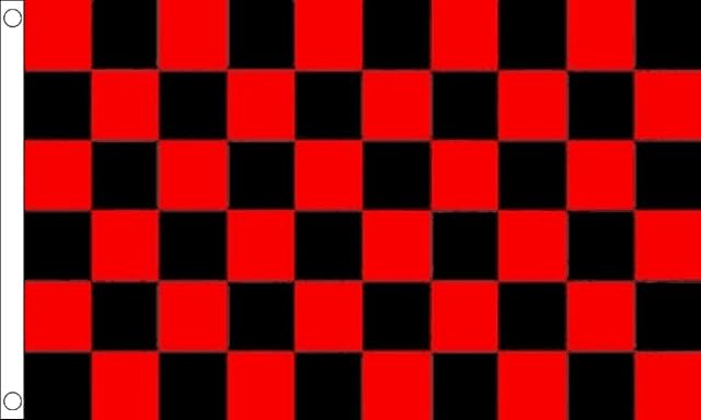 Red and Black Check Flag - 5 x 3 FT - 100% Polyester With Eyelets Banner - FlagSuperstore