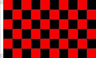 Red and Black Check Flag - 5 x 3 FT - 100% Polyester With Eyelets Banner - FlagSuperstore