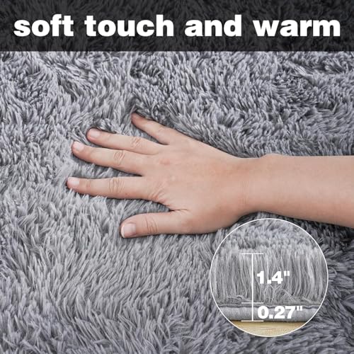 Image of 2x3 feet Soft Runner Rug for Living Room and Bedroom, Modern Indoor Floor Carpet with Non-Slip Backing, Comfortable Decorative Home Decor Rug, Easy Clean & Durable- (Grey, Rectangular)