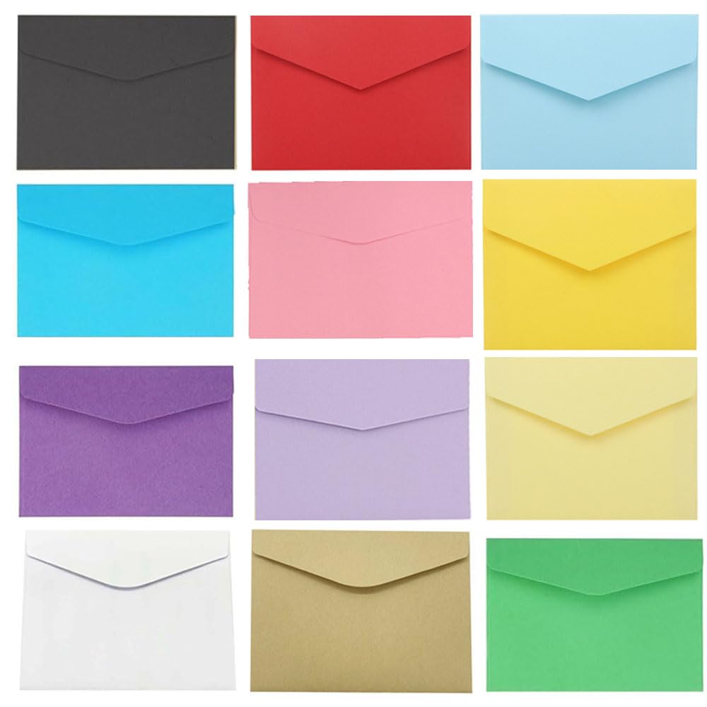 120 Mini Briefumschläge Bunt – 10,3x8 Cm, 15 Farben – Mit Aufklebern Für Geburtstag, Hochzeit, Party