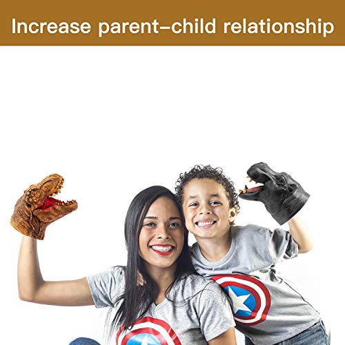 Yolococa Dinosaur Hand Puppet Toys,Soft Rubber Realistic Raptor Dinosaur Head Tyrannosaurus Rex,1 PCS