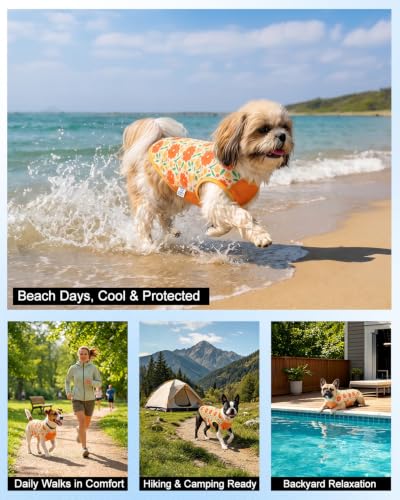 Image of CuteBone Mesh Panel Dog Tank Top - Breathable Dual-Fabric Pet Vest Lightweight Summer Small Dog Shirts - Keep Your Pets Cool, Sun-Protected Outdoors