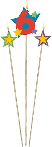 Vibrantes velas decorativas de cera multicolor #6, 5 y 7 pulgadas (3 unidades), llamativas adiciones de fiesta para cumpleaños y ocasiones especiales