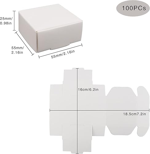 Miniatura 2 de Sdootjewelry Paquete de 100 cajas de regalo pequeñas, cajas de regalo Kraft a granel de 2.16 x 2.16 x 0.98 pulgadas, cajas de cartón pequeñas para