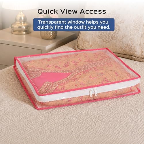 HomeStrap 3-Inch Pink Saree Covers Pack of 10 - Image 6