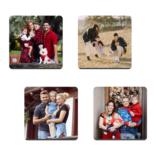 Image of Dia &Tia - Custom Photo Fridge Magnets � Set of 4 Personalized 7x7 Magnets � Upload Your Images � Unique Gift, Home D�cor, Keepsakes (User Customized)