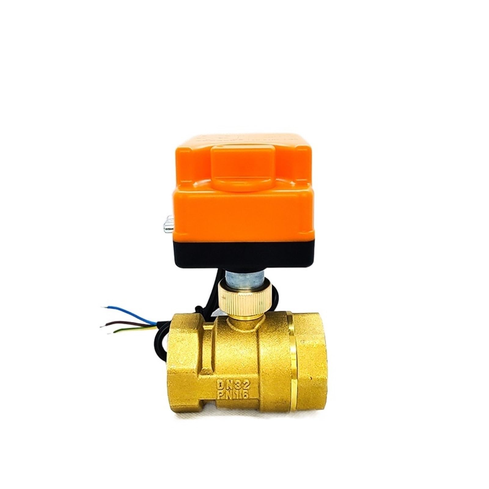HDPHCRIUN 1-1/4" Brass Motorized Ball Valve 3-Wire 2-Way Control Electric with Manual switch(BSP-24VDC-3 WIRES 2 WAY)