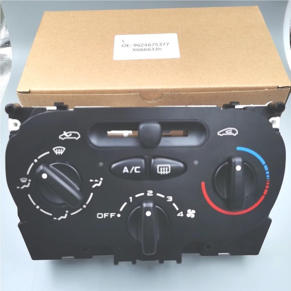 9624675377 X666633H Compatible con Peugeot para 206 207 307 Panel De Control del Aire Acondicionado Interruptor De Temperatura Y Calefacción