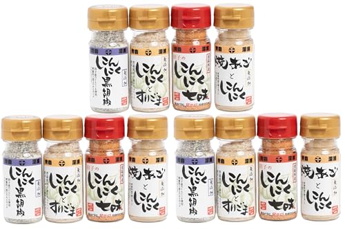 千畳敷センター にんにくの彩セット 4種 (にんにく七味・にんにく黒胡椒・焼きあごにんにく・にんにくとすりごま) 25g×4種 × 3